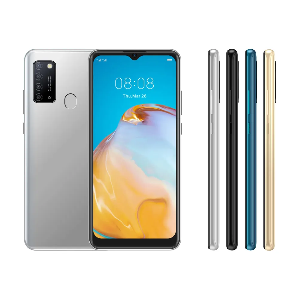 PO659S Thiết Kế OEM Mới 6.5Inch 4 Gam LTE Dual SIM Điện Thoại Di Động Cảm Ứng Android SC9863A 4 + 64GB 5 Camera WIFI BT NFC Vân Tay