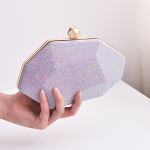 <span class=keywords><strong>Bolso</strong></span> de mano con brillo al por mayor, cartera de noche geométrica con cadena desmontable, <span class=keywords><strong>bolso</strong></span> formal y de <span class=keywords><strong>fiesta</strong></span> multiestilo - Product Image 1
