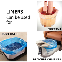 Forros Desechables para Pedicura, Ecológicos e Impermeables, Transparentes, 400 Unidades por Caja, con Elástico de Plástico PE para Baño de Pies en Salón