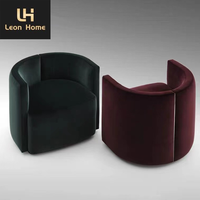 Chaise de luxe faite sur commande de conception sans fauteuil tapissé de forme ronde de tissu de jambe pour le salon