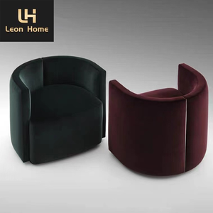 Chaise de luxe faite sur commande de conception <span class=keywords><strong>sans</strong></span> <span class=keywords><strong>fauteuil</strong></span> tapissé de forme ronde de tissu de jambe pour le salon - Product Image 4