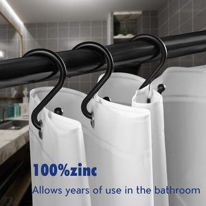 Cf 12 Kẽm Kim Loại Rèm Tắm Móc Nhẫn Set Đồ Dùng Nhà Bếp Quần Áo Khăn Chống Gỉ <span class=keywords><strong>S</strong></span> Hình Móc Cho Rèm Tắm - Product Image 2