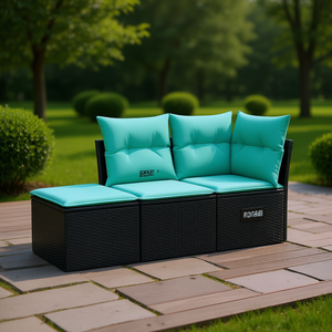 Conjunto de Sofá para Jardín Roca, de Mimbre Sintético, con Solución de Almacenamiento para Exteriores, con Cojines de Poliéster, Tipo Rectangular - Product Image 2