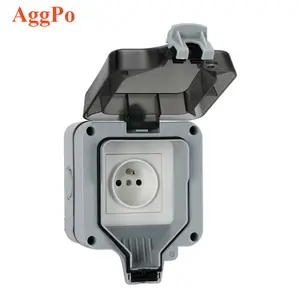 Weatherproof Outdoor Wall Socket with Cover 13A 15A 16A Double Outdoor Socket EU DE FR US Waterproof IP66 Air Condition Socket