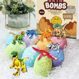 OEM Vente chaude 6 bombes de bain bio pour enfants, kit de bombes de bain en forme d'œuf de <span class=keywords><strong>dinosaure</strong></span>, surprise à l'intérieur, bombes de bain en forme d'œuf de <span class=keywords><strong>dinosaure</strong></span> pour enfants avec des animaux - Product Image 1
