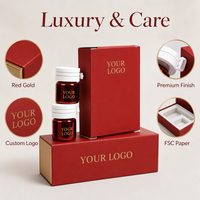   Boîte cadeau écologique rouge magnétique à couvercle rabattable pour compléments alimentaires féminins, avec logo personnalisé, boîte de santé haut de gamme pour capsules nutritionnelles et vitamines