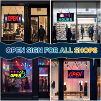 Enseigne LED « Ouvert », 20''x12'' – Grandes enseignes publicitaires lumineuses pour entreprises, affichage défilant programmable pour magasins, bars, hôtels