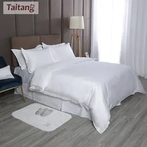 Wholesale Hotel Linen 100% Cotton White Bed 300 Thread Duvet Cover With Pillow Case Quilt Cover Bedding Set