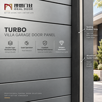Porte de garage moderne en alliage d'aluminium isolé pour villa, avec motorisation silencieuse à engrenages antivol et panneau plat coupe-vent