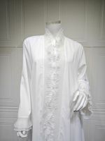 Abaya musulmane élégante et respirante en polyester R-754 pour femmes, faite à la main avec des dentelles, manches longues, longueur cheville, été