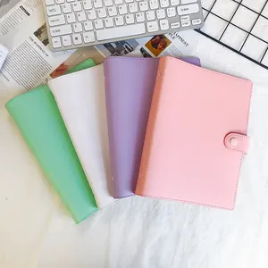 Christmas gift file folder for school loose-leaf notebook cover pu soft leather notebook binder a5 a6 leather book cover binders