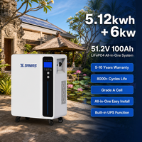 5kW 5.12kWh 51.2V 100Ah Sistem ESS All-in-One Tipe Standing, Alternatif Powerwall, Cadangan Energi untuk Seluruh Rumah, Kemandirian Energi