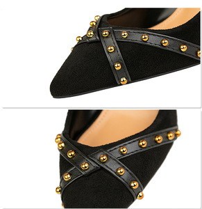 Sexy Pump France Zapatos De Tacon Tallas Pequenas Studded Ladies High Heels Latest - Product Image 2