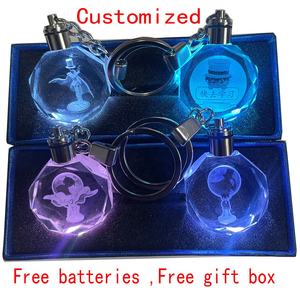 Porte-clés en verre cristal LED avec design laser 3D de l'anime japonais Detective <span class=keywords><strong>Conan</strong></span>, pour cadeau d'anniversaire - Pendentif unisexe - Product Image 2
