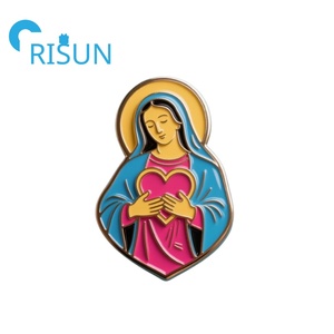 Broche de la Virgen de Guadalupe, Esmalte Suave y Duro, Personalizado de Fábrica, Insignia <span class=keywords><strong>Religiosa</strong></span> Católica, Pin de Solapa - Product Image 3