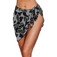Sarong de plage pour femme, style populaire, imprimé camouflage arc-en-ciel multicolore personnalisé, jupe enveloppante pour les vacances d'été à la plage Aloha