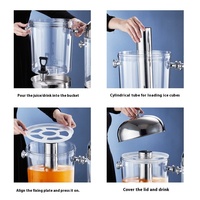 Yolecen Pichet à jus en acier inoxydable de grande capacité Double Triple tête Distributeur de boissons en libre-service pour tasse de carafe d'hôtel