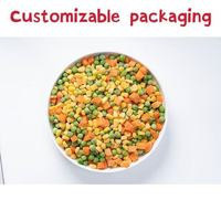 Marchandises d'emballage en gros d'exportation de légumes mélangés hachés congelés IQF de réfrigération de pomme de terre haricot vert carotte