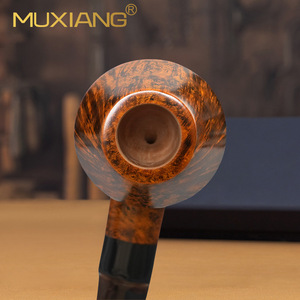 Muxiang Briar Wood Smoking Pipe Bent Shape With Filter Tobacco Pipe For Men - Product Image 4