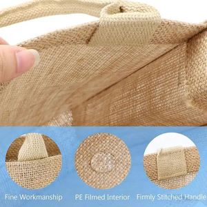 Ulikeke Wholesale Eco Friendly Recycle Custom Printed Logo Large Shopping Linen Burlap Jute Tote <b>Bag</b> With Custom Printed Logo - Product Image 2
