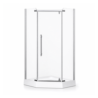 Cabine de douche d'angle Neo-Angle avec porte pivotante, partie supérieure droite, 900-1000mm, chromée, verre trempé 8mm, cabine de douche walk-in, salle de bain personnalisée