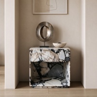 Table basse moderne minimaliste en marbre veiné noir et blanc, meubles de salon pour la maison, décoration de chambre à coucher de luxe, suite d'hôtel