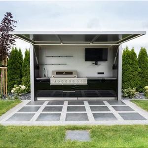 Abri de cuisine extérieur en acier inoxydable avec résistance au vent et à la pluie, équipé d'un évier et d'un réfrigérateur - Product Image 6