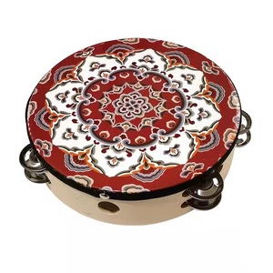 Tambourin à double rangée en bois coloré Orff, instrument de musique pour l'éveil musical, jouet à main, hochet, jouet pour bébé, vente en gros - Product Image 2