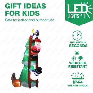 Precio promocional Inflable Navidad Publicidad Inflable Niños Juguete favorito Árbol de Navidad con luces RGB para eventos Fiesta - Product Image 3