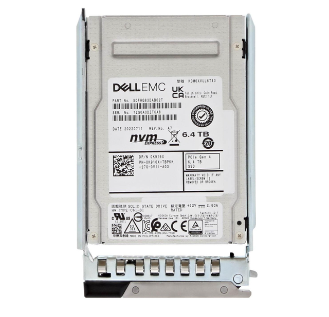 6.4T NVMe U.2 SSD for DELL New 2.5 Inch Enterprise Internal Server Hard Drive with Metal Shell