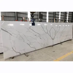 Mühendislik Calacatta mermer kuvars taş levhalar Vanity Tops