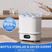 Stérilisateur-sécheur électrique pour biberons de grande capacité, stérilisateur à vapeur pour 6 biberons, tétines et accessoires