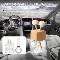 Diffuseur d'air frais carré en verre de 8 ml pour voiture avec clip de ventilation, surface estampée à chaud, flacon vide pour huiles essentielles et parfums