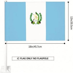 ธงกัวเตมาลาแบบหนีบติดกระจกรถยนต์ ขายส่ง ผ้าโพลีเอสเตอร์สองชั้น ป้องกันรังสียูวี สำหรับตกแต่งภายนอก ขนาด 18"x12" - Product Image 2