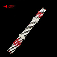 Flèches en carbone pur Linkboy ID6.2mm de couleur blanche, 4 plumes de flèche, flèches de tir à l'arc pour tir à l'arc à cheval, arc traditionnel