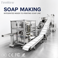 Chaîne de production complète de savon en barre : machine intégrée de fabrication de savon, mélangeur, extrudeuse, estampeuse, découpeuse, imprimante