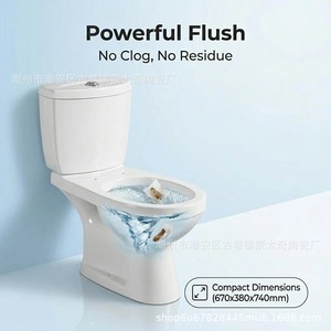 Lavabo colonne moderne en céramique à double chasse pour toilettes, idéal pour projets hôteliers au Moyen-Orient et au <span class=keywords><strong>Sud</strong></span> - Product Image 3