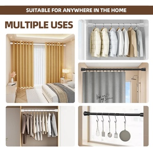 ARODDY Vente en gros bon marché <span class=keywords><strong>de</strong></span> tringles à rideaux en métal <span class=keywords><strong>de</strong></span> 5m à usage intensif tringles à rideaux réglables et extensibles pour fenêtres - Product Image 2