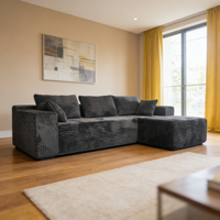 Leicht gestreiftes Cord-Polstersofa, wandelbar, modular, komprimiert, haustierfreundlich, für Schule, Balkon, Kräutergarten, Park, Mindestbestellmenge 1 Stk.
