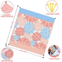 Tapis de plage pliant en polyester léger couverture de plage en plein air tapis de pique-nique résistant au sable pour le camping