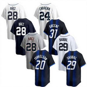 Kualitas Terbaik dijahit #20 Spencer Torkelson #28 4/2018 Baez #29 Tarik Skubal #31 Riley Greene Jersey bisbol Amerika dengan logo - Product Image 1