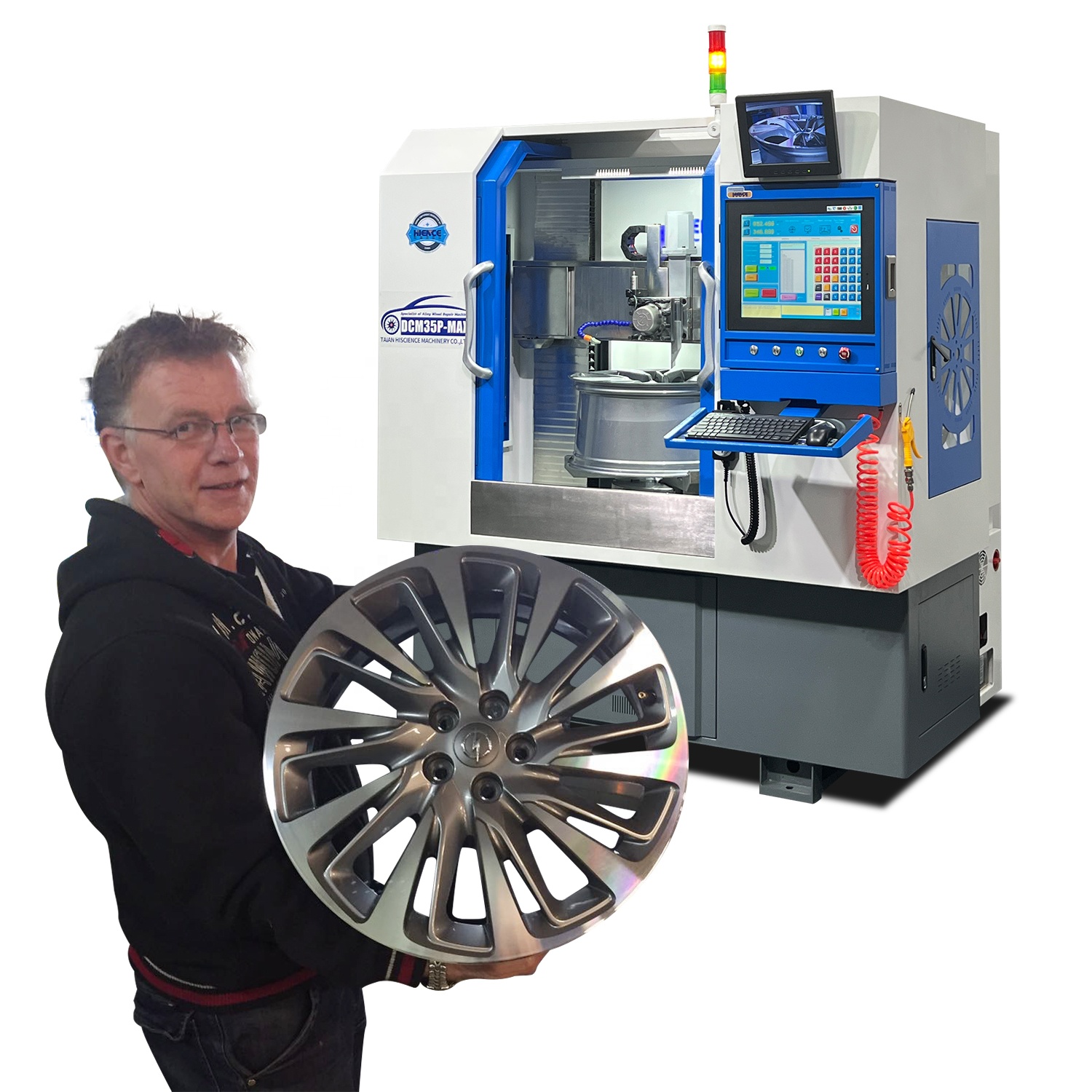 Low cost fully automatic alloy wheel diamond cutting machine vertical rim repair machine cnc wheel lathe for sale DCM35P-MAX