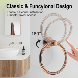 Porte-<span class=keywords><strong>serviette</strong></span> mural moderne en acier inoxydable finition nickel, design <span class=keywords><strong>rond</strong></span>, écologique - Product Image 4