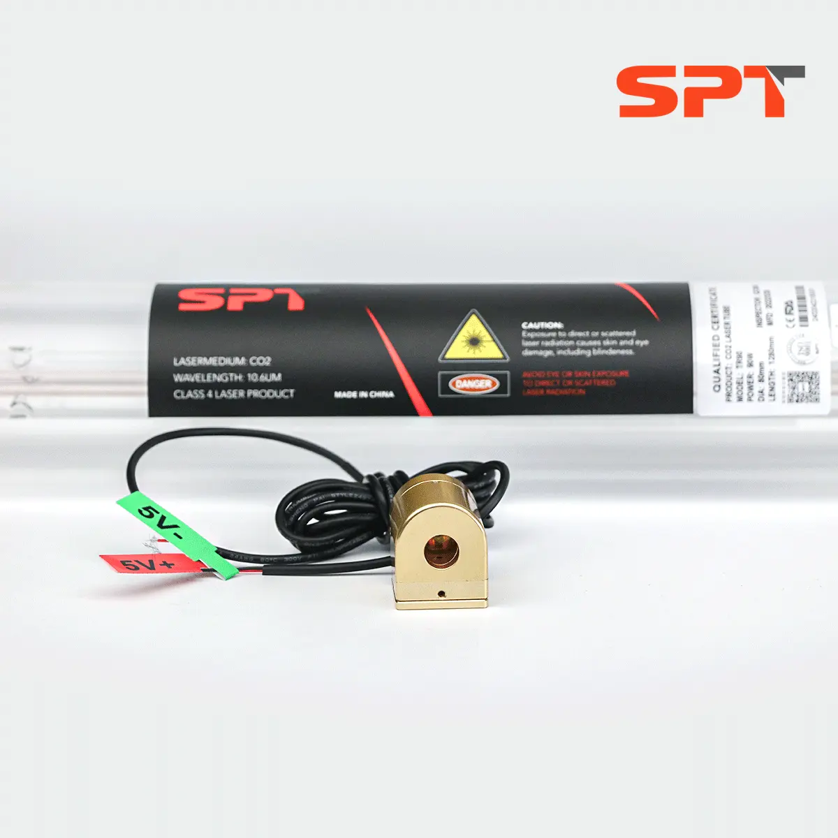 Spt 50W Co2 Laserbuis Met Rode Wijzerdiameter 50Mm Glazen Laserbuis Voor Lasersnijden