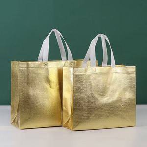 CangNan sacs parfaits recyclé métallique laminé Non tissé tissu <span class=keywords><strong>sac</strong></span> à provisions ouvert fermeture éclair cordon pour vêtements vêtements - Product Image 2