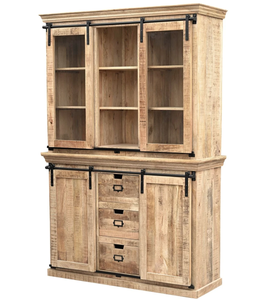 Gabinete de madera maciza de mango vitrina diseño de Casa de Campo vintage - Product Image 1