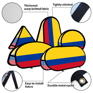 Bannière ovale pop-up en tissu tricoté warp-knit pour la promotion publicitaire en extérieur, tente extérieure - Product Image 3