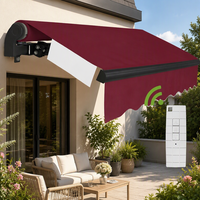 Auvent articulé électrique rétractable avec télécommande, structure métallique pour patio, fenêtre, porte