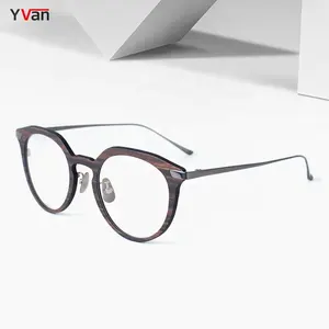 Fashion Eye Glass For Women Optical Frames High Brand Carbon Fiber Wood Eyeglasses Frames Eyewear Spectacles