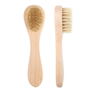 Playboy Wooden Boar Bristle Body <b>Brush</b> Natural Wood Color Exfoliator For Bath And Skin Care - Product Image 1
